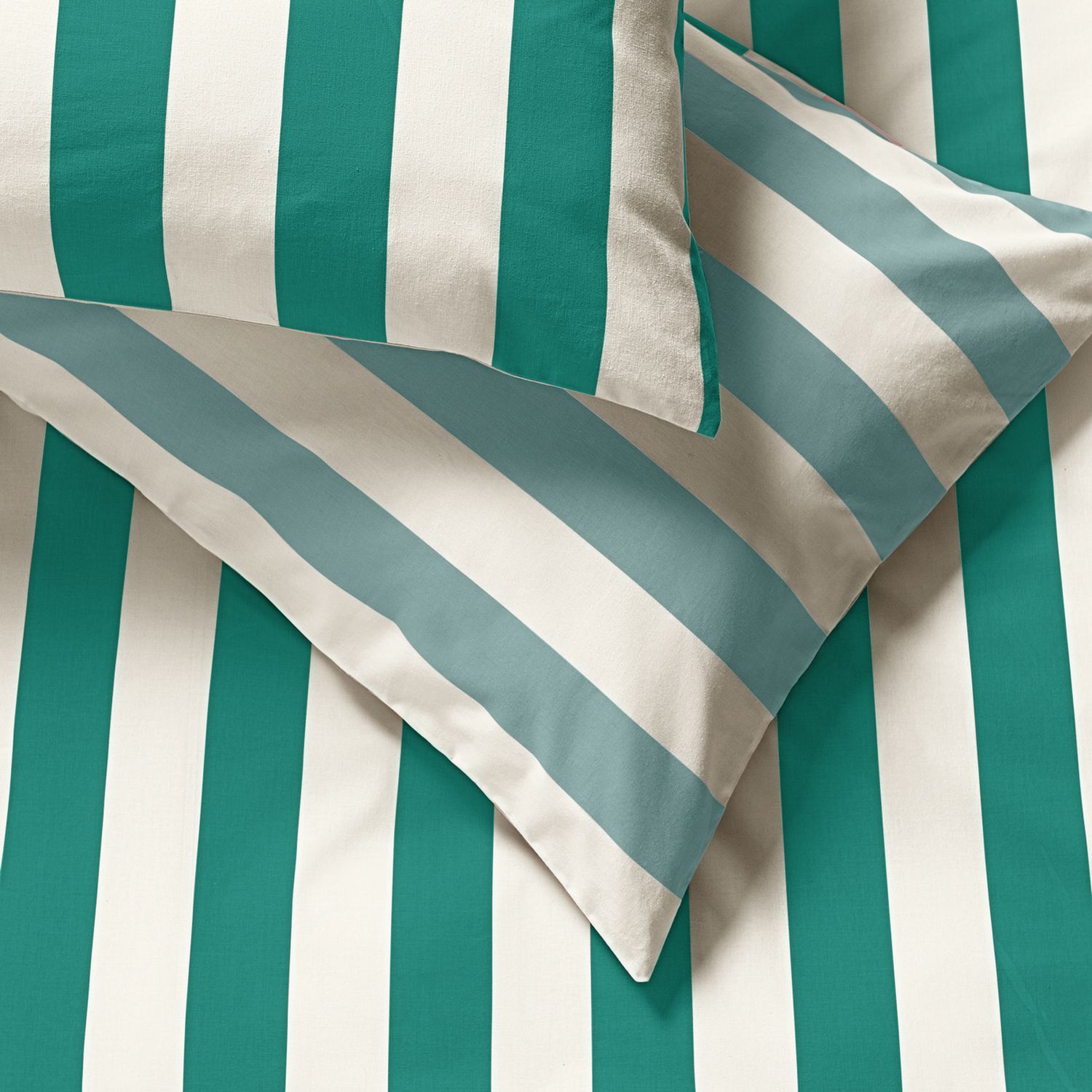 Habitat Stripe Green and White Duvet Cover Set King size, UK version