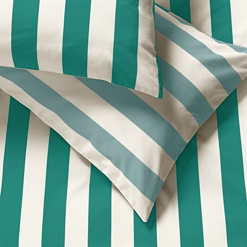 Habitat Stripe Green and White Duvet Cover Set King size, UK version