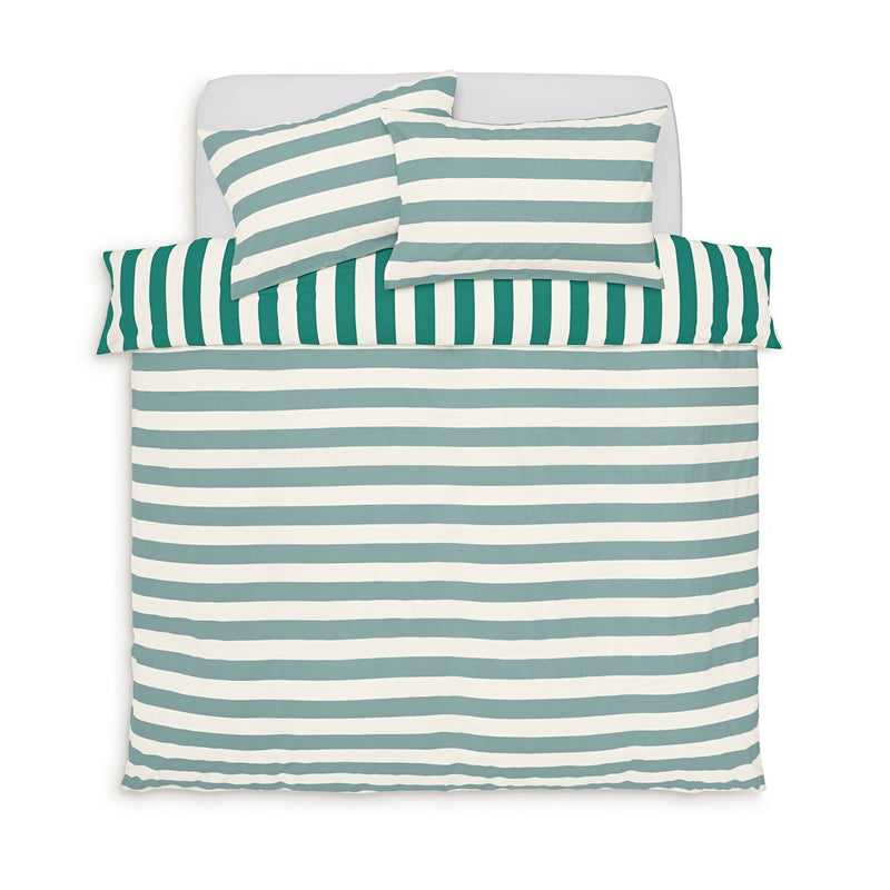 Habitat Stripe Green and White Duvet Cover Set King size, UK version