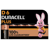 Duracell Plus Alkaline D batteries pack of 6 - British product