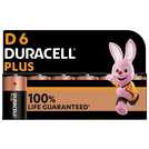 Duracell Plus Alkaline D batteries pack of 6 - British product