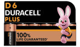 Duracell Plus Alkaline D batteries pack of 6 - British product
