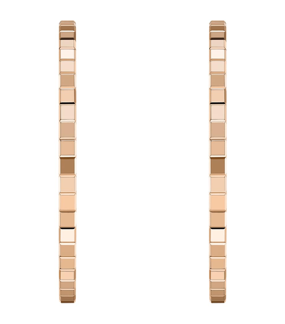 Chopard Ice Cube rose gold hoop earrings 18kt, imported from the UK