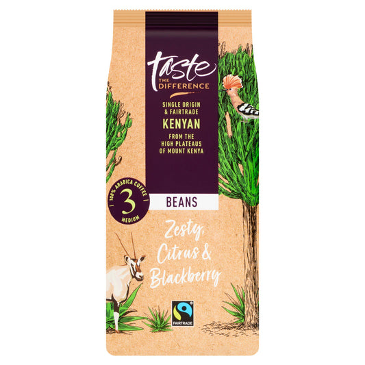 Sainsbury's Fairtrade Kenyan Coffee Beans, Taste the Difference, Strength 3 227g All coffee Sainsburys   