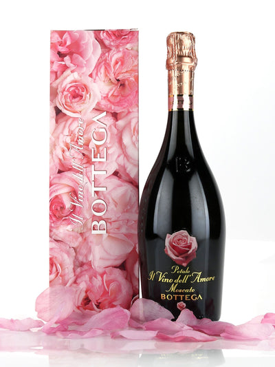Bottega Petalo schäumender Moscato mit duftenden Rosenblättern Geschenkset 750ml
