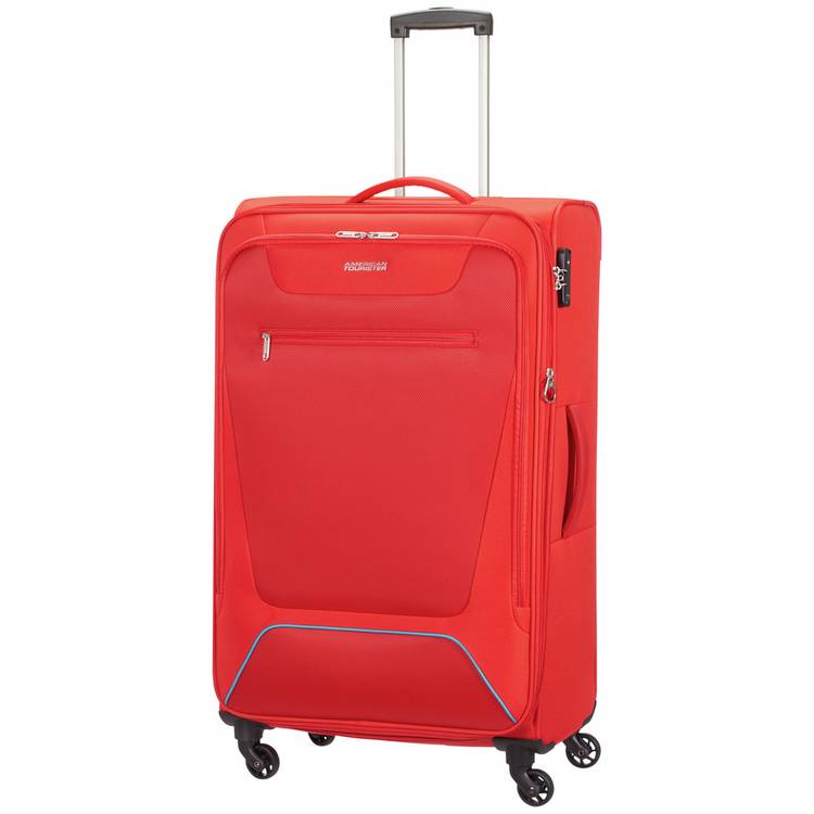 American Tourister expandable spinner suitcase red, UK version