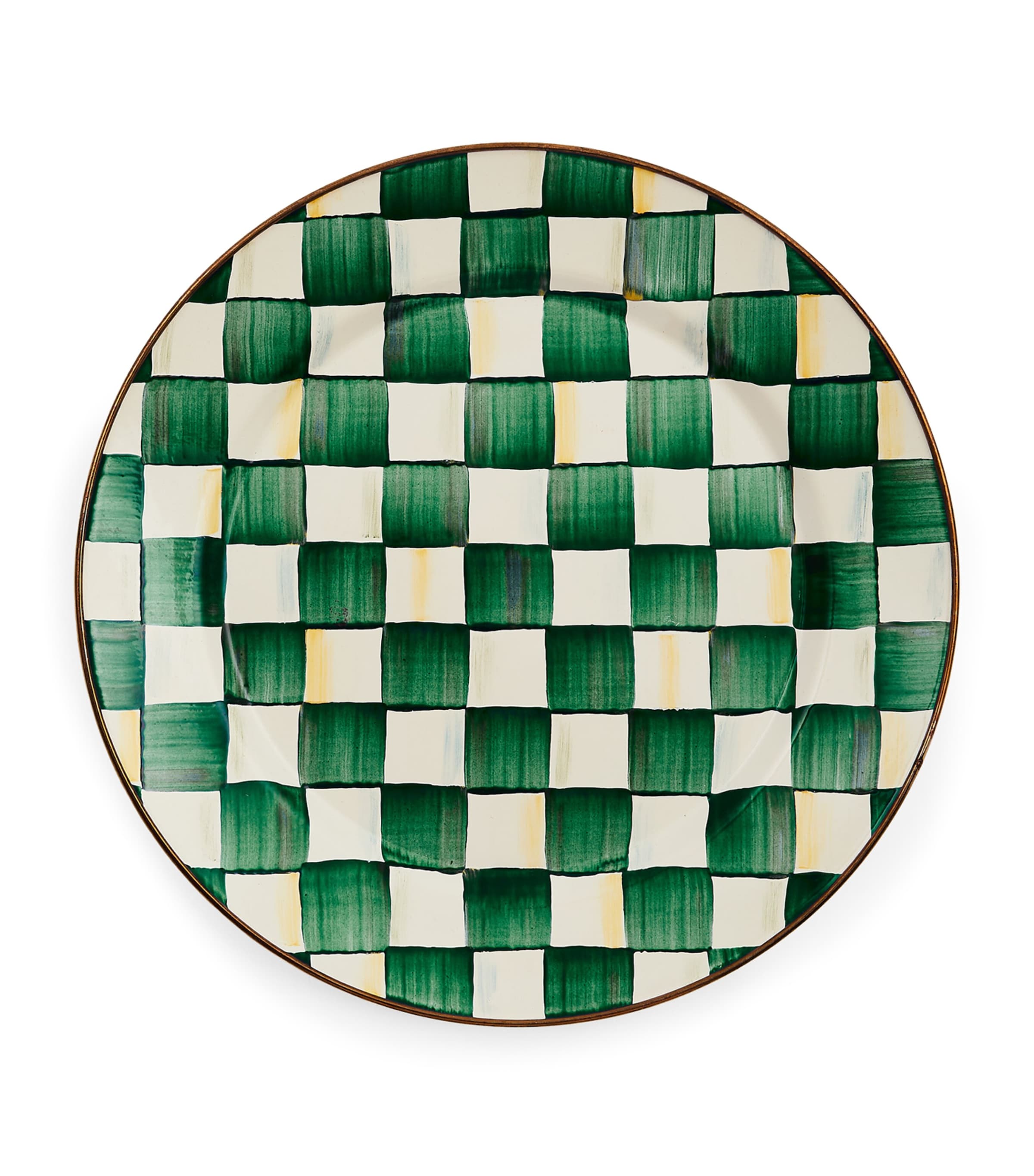 MacKenzie-Childs Emerald Check charger plate 30.5cm, imported from the UK