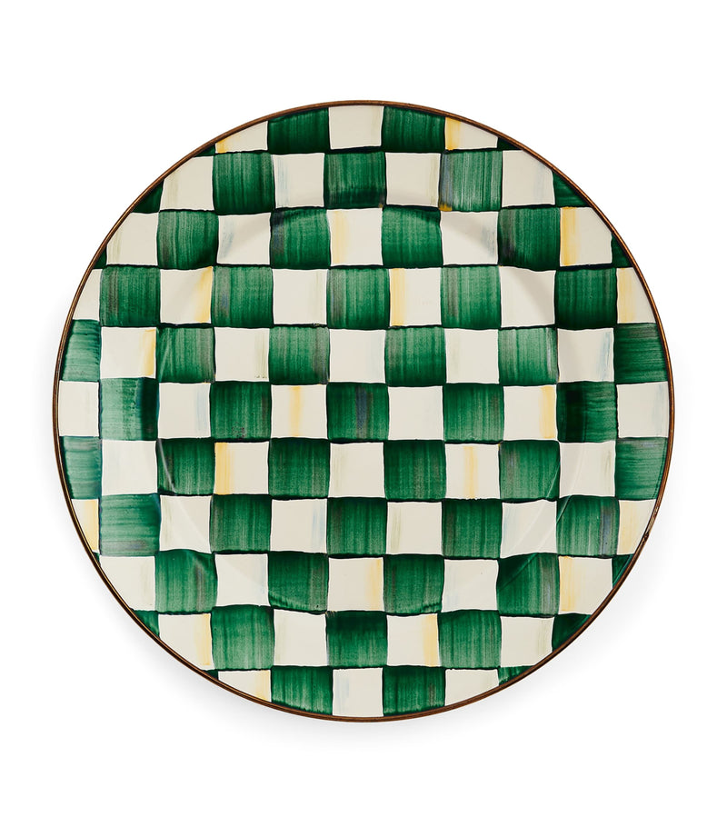 MacKenzie-Childs Emerald Check charger plate 30.5cm, imported from the UK
