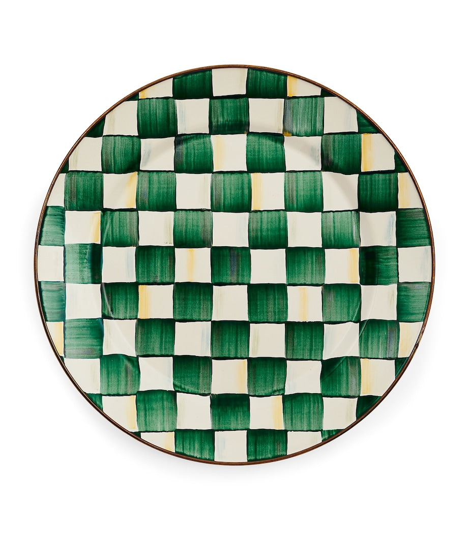 MacKenzie-Childs Emerald Check charger plate 30.5cm, imported from the UK