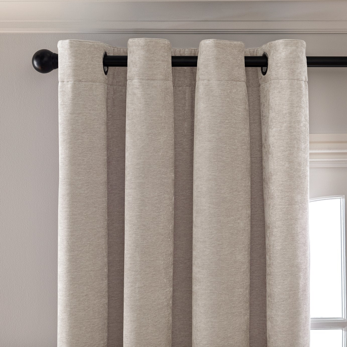Habitat Blackout Eyelet Curtains Cream 168x183cm, UK version