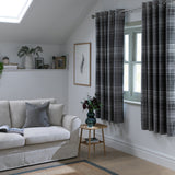 Habitat Check Eyelet Curtains Grey 229x229cm, UK version