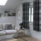 Habitat Check Eyelet Curtains Grey 229x229cm, UK version