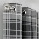 Habitat Check Eyelet Curtains Grey 229x229cm, UK version