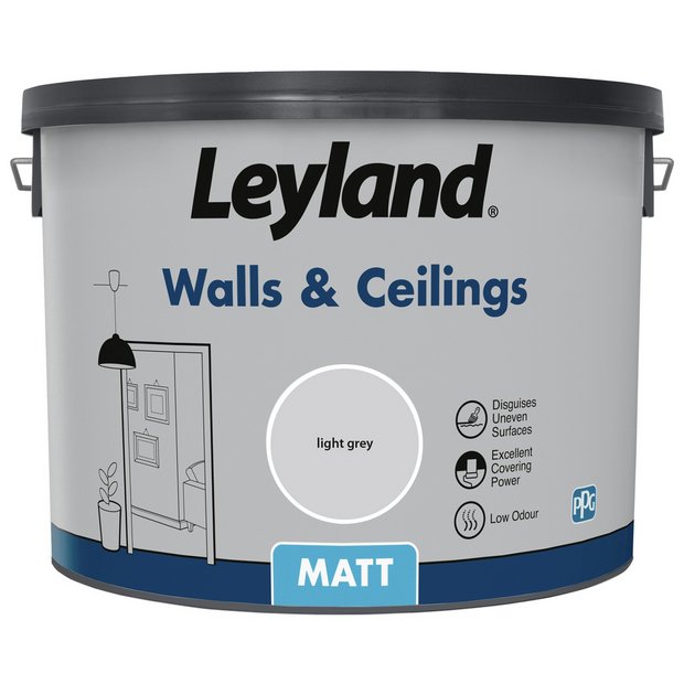 Leyland Wall & Ceiling Matt Paint Light Grey 10L, UK version