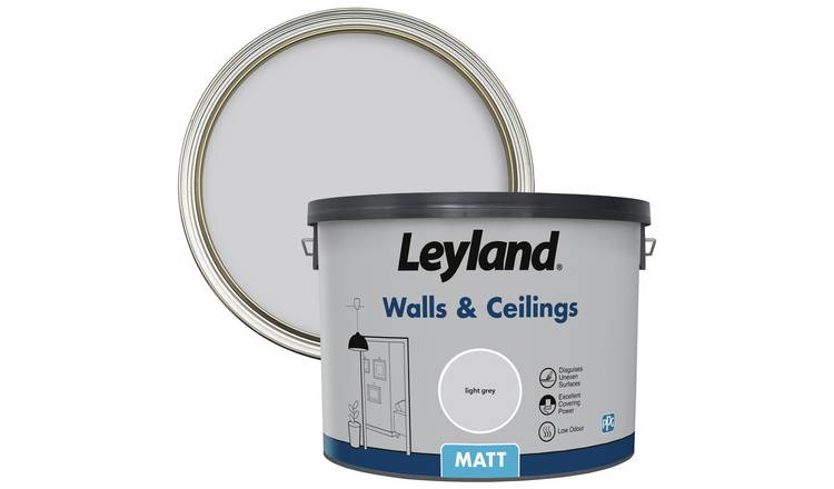 Leyland Wall & Ceiling Matt Paint Light Grey 10L, UK version