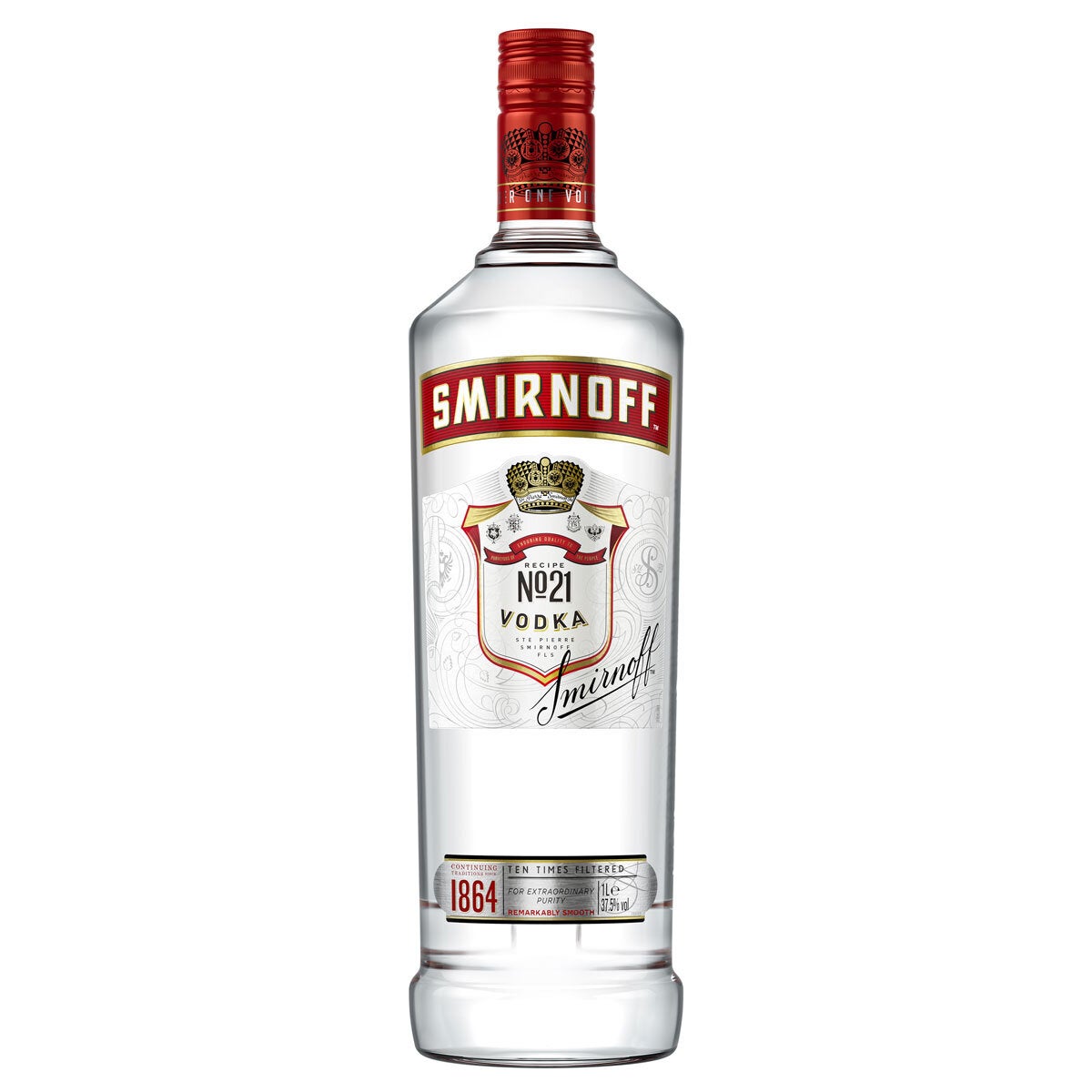 Smirnoff No. 21 Red Label Vodka 1L (British brand)