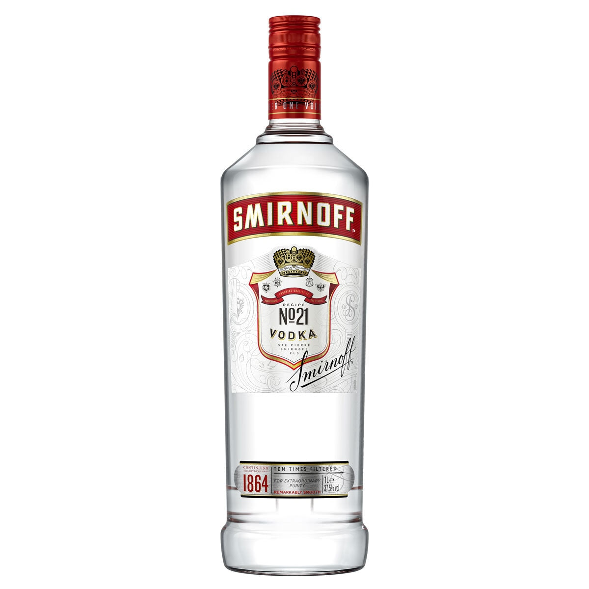 Smirnoff No. 21 Red Label Vodka 1L (British brand)