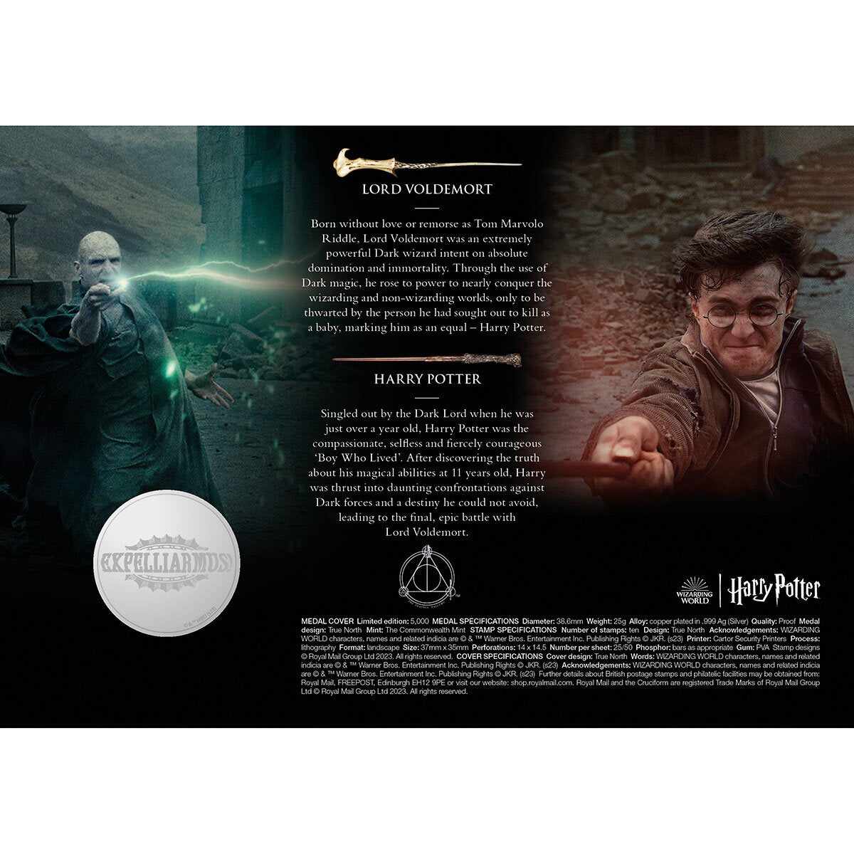 Royal Mail Harry Potter official medal cover Final Duel (British brand)