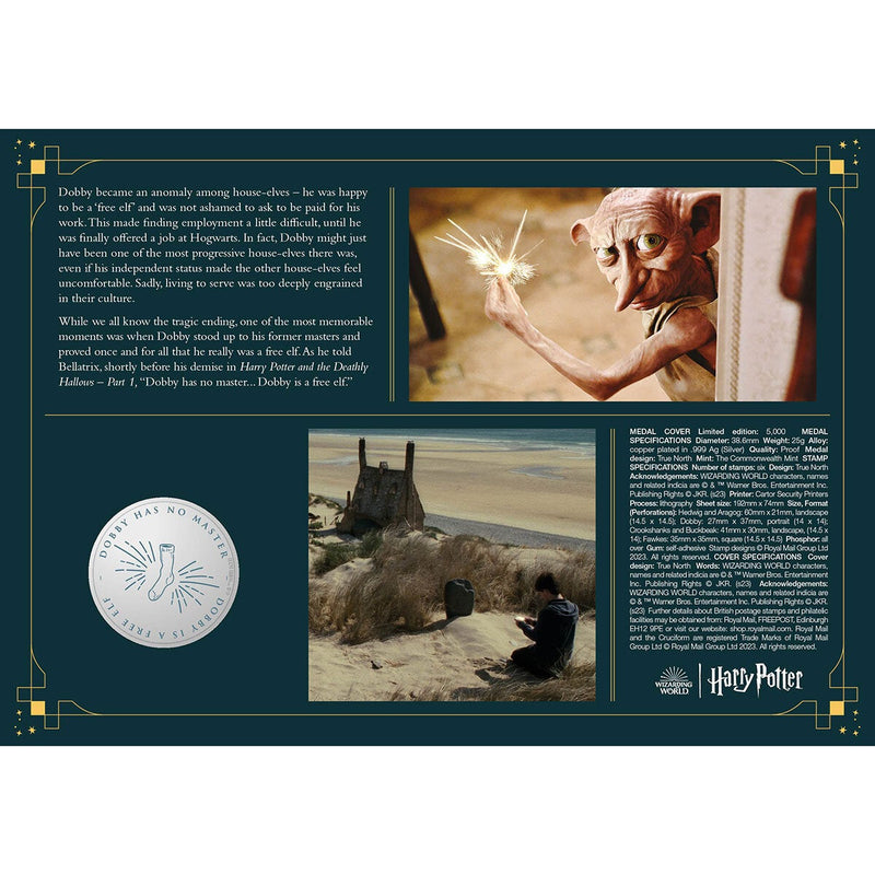 Royal Mail Harry Potter Dobby medal cover (British brand)
