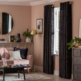 Argos Home black velvet eyelet curtains 117x183cm - British product