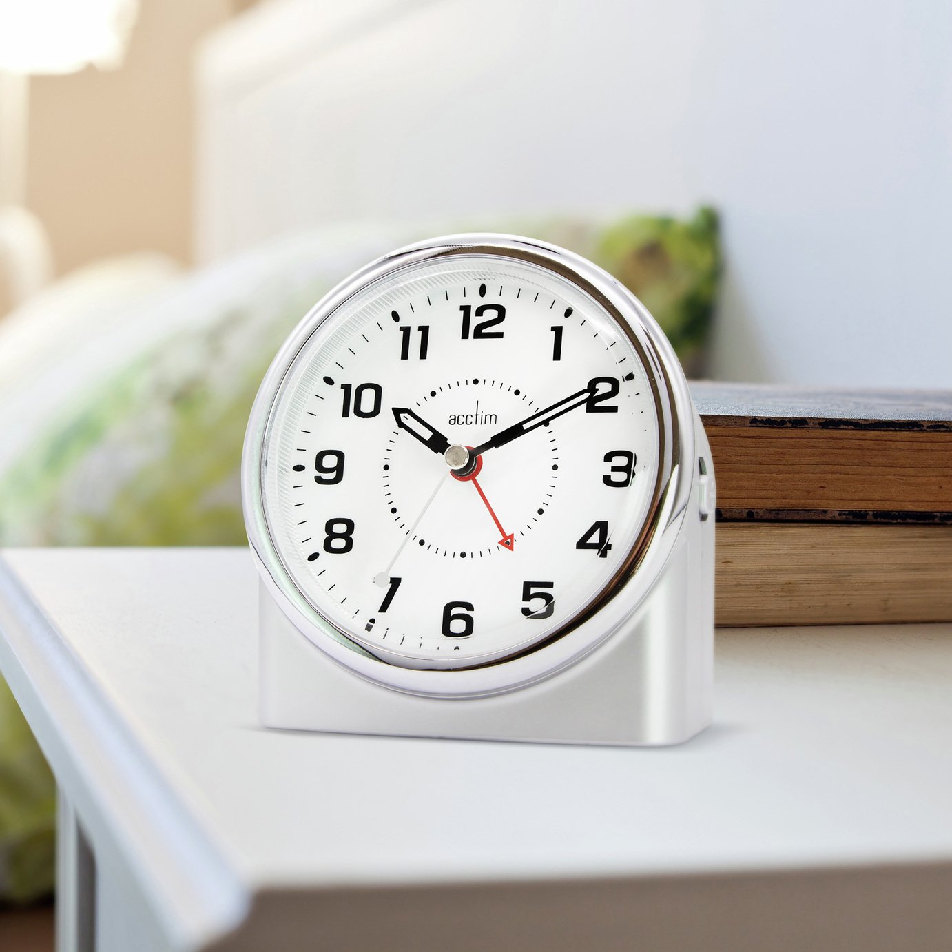 Acctim Centrale Silver Analogue Alarm Clock - British product