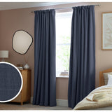 Habitat Blackout Pencil Pleat Curtains Navy 117x137cm, UK version