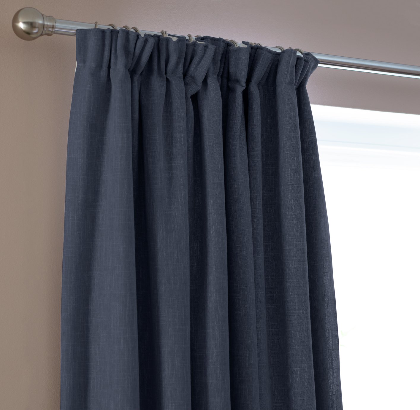 Habitat Blackout Pencil Pleat Curtains Navy 117x137cm, UK version