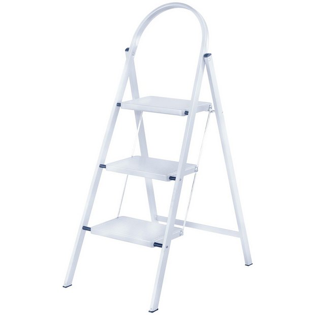 Werner 3 Tread White Stepstool (British brand)