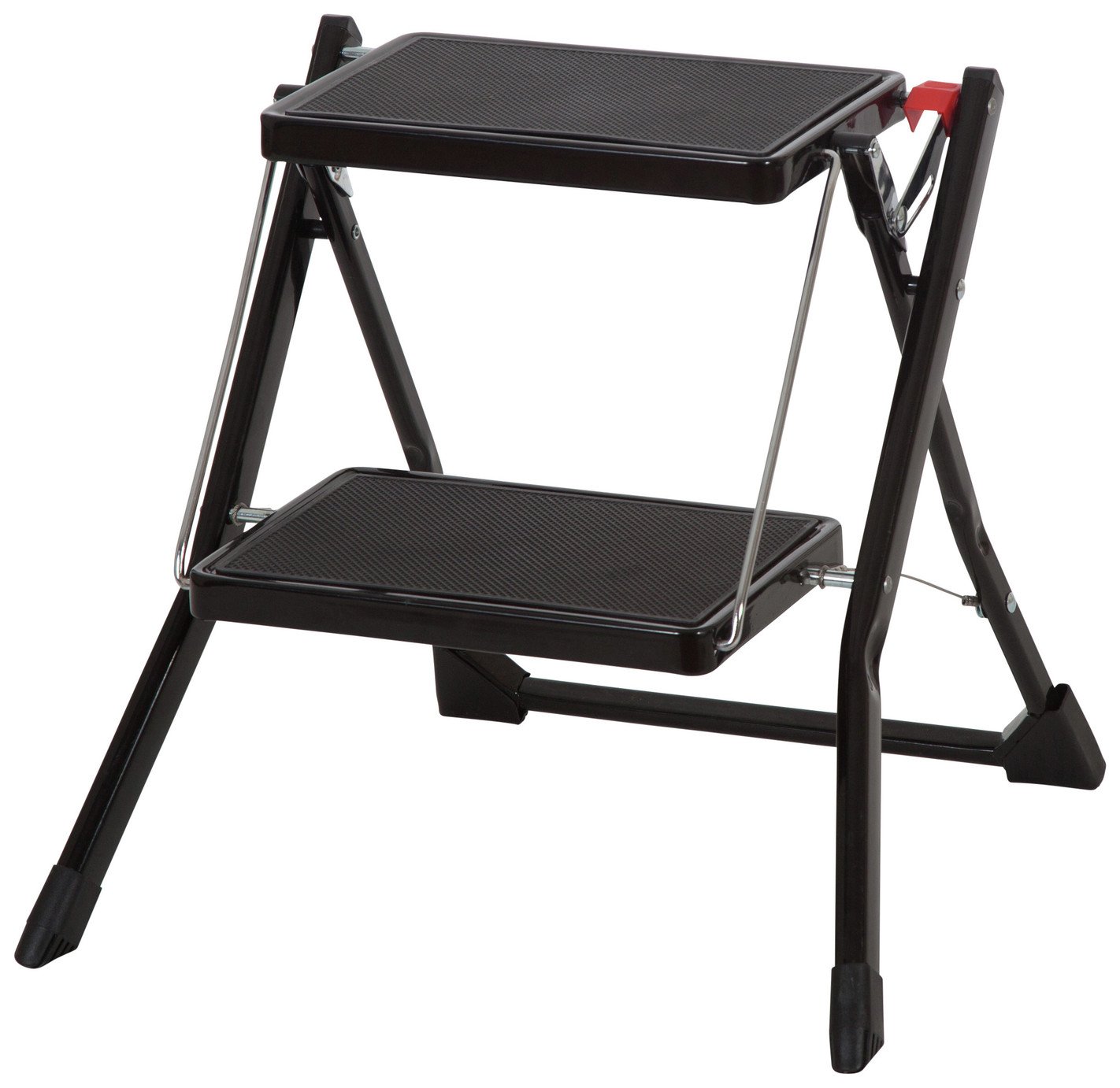 Werner black steel stepstool with wide treads (British brand)