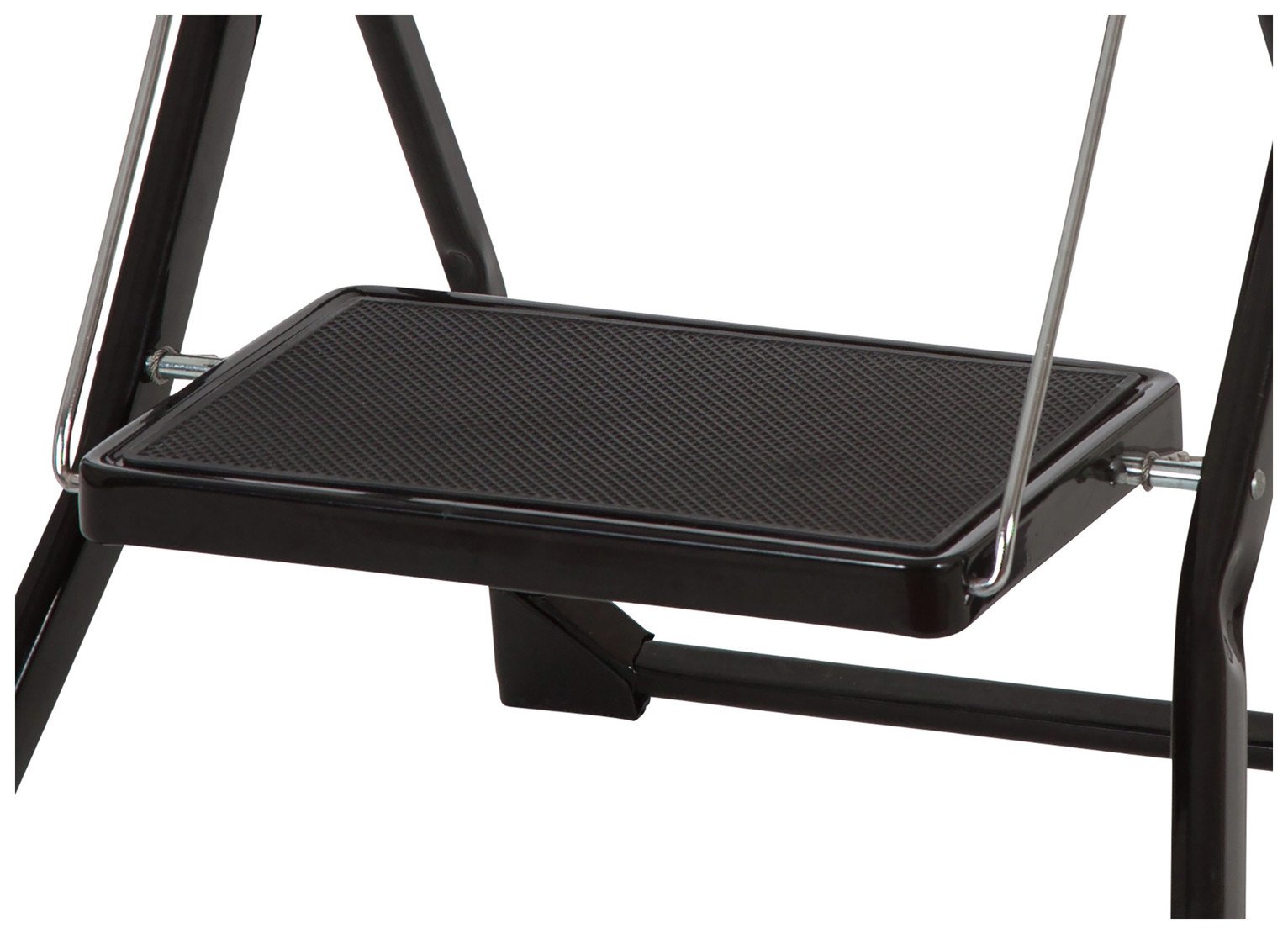 Werner black steel stepstool with wide treads (British brand)