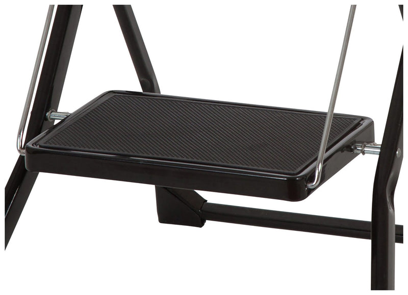 Werner black steel stepstool with wide treads (British brand)
