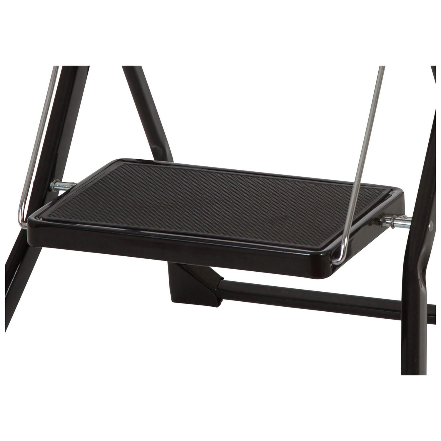 Werner black steel stepstool with wide treads (British brand)