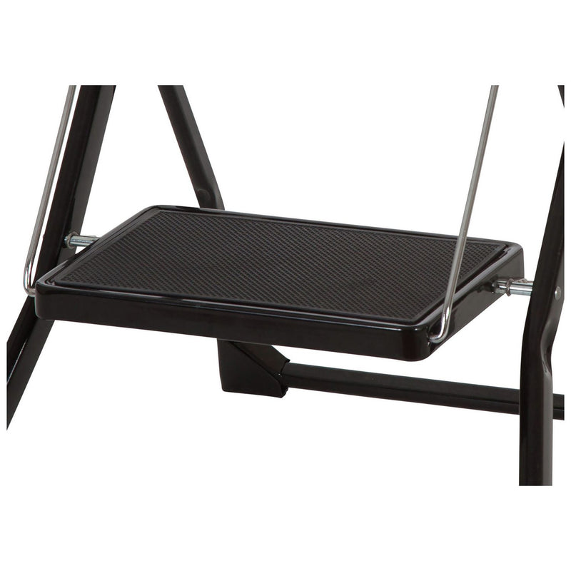 Werner black steel stepstool with wide treads (British brand)