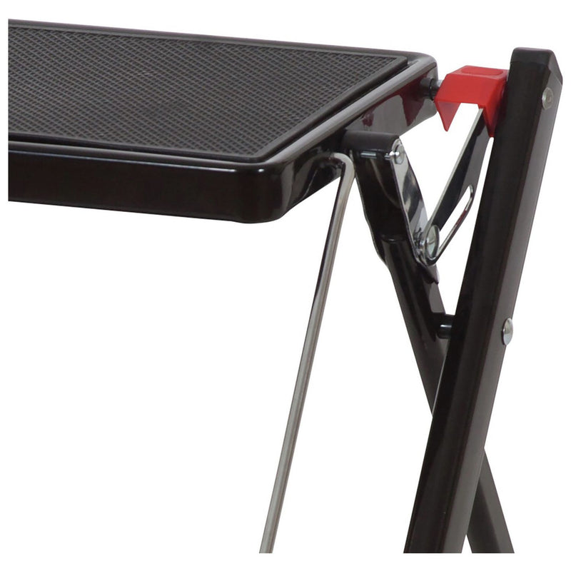 Werner black steel stepstool with wide treads (British brand)