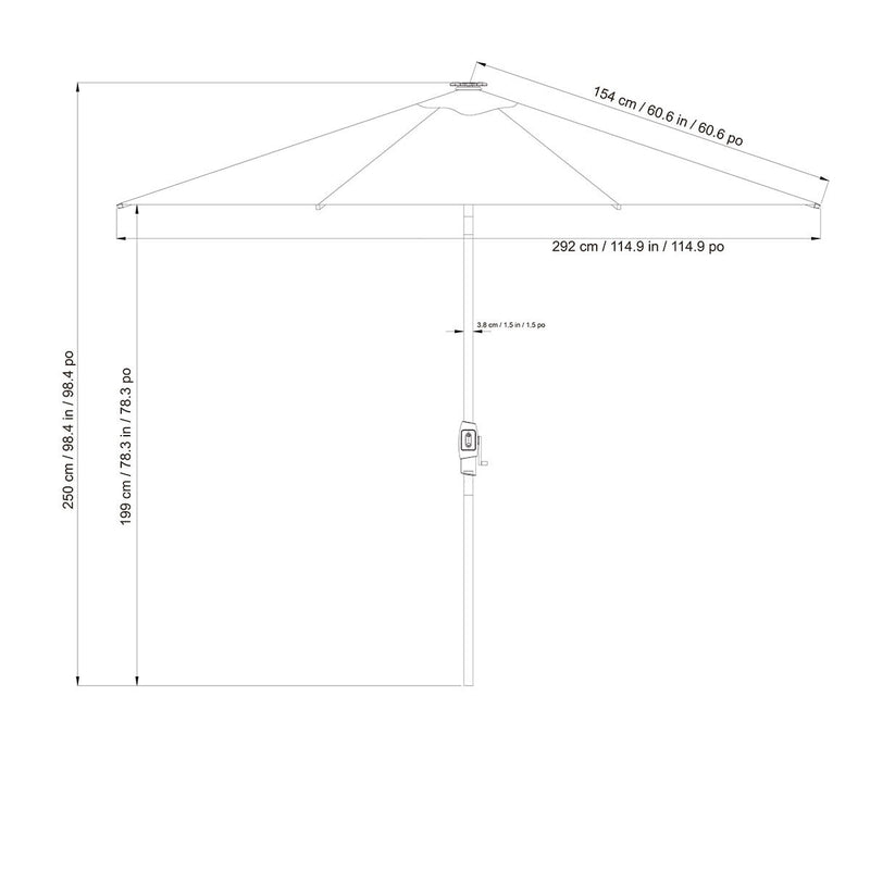SunVilla 10ft solar LED market umbrella in beige (British brand)