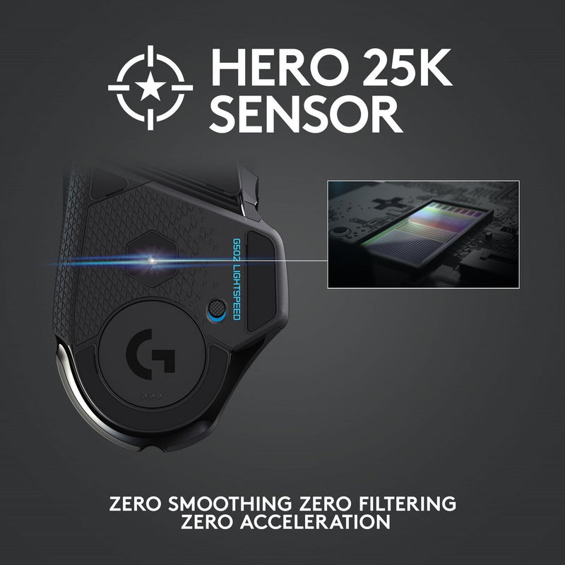 Logitech G502 Hero Lightspeed wireless gaming mouse, imported from the UK
