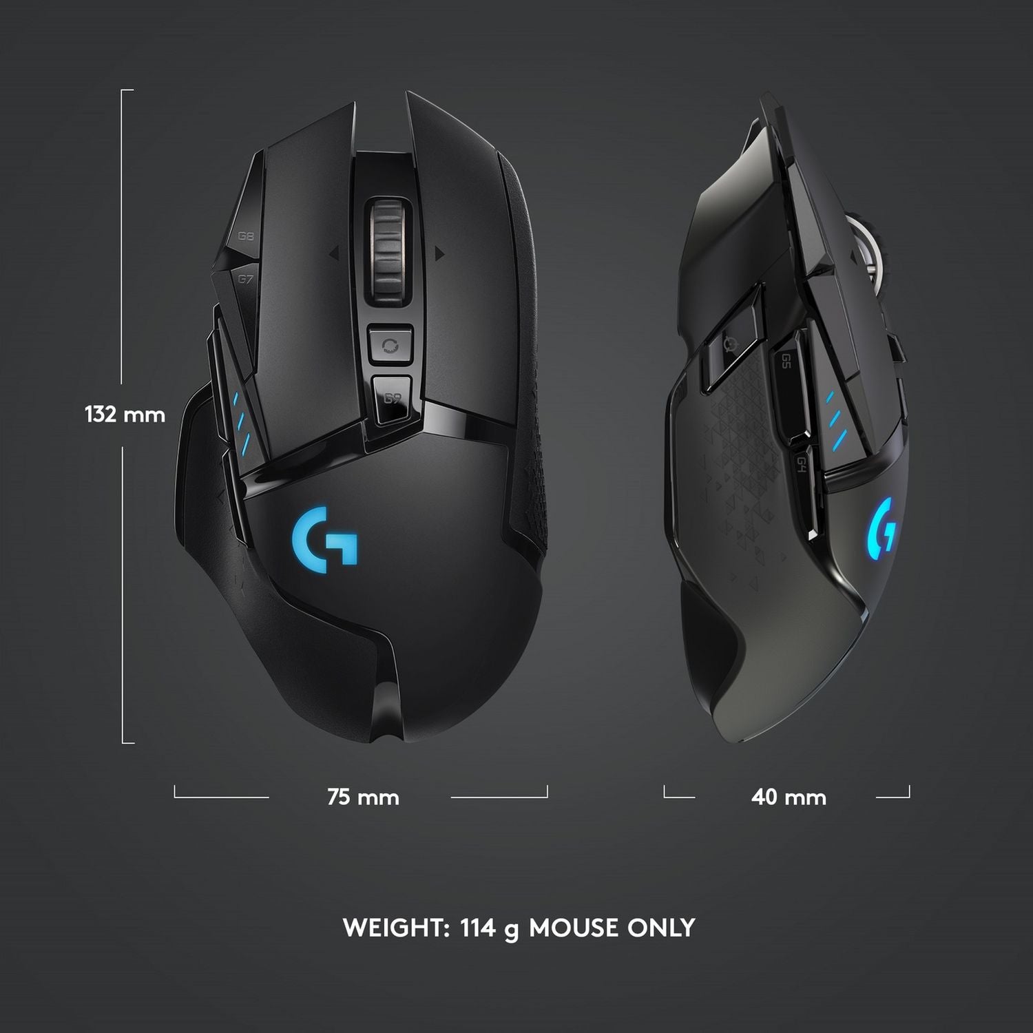 Logitech G502 Hero Lightspeed wireless gaming mouse, imported from the UK