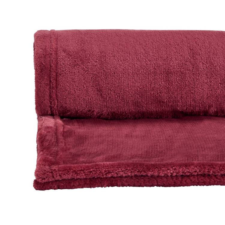 Argos Home fleece throw berry 125x150cm, imported from the UK