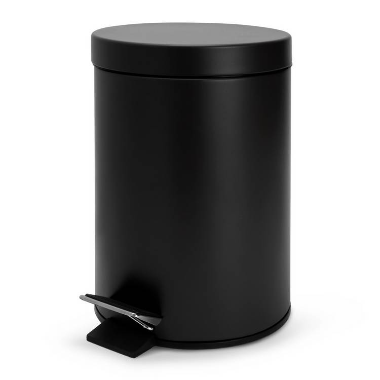Argos Home 3 litre bathroom pedal bin black, imported from the UK