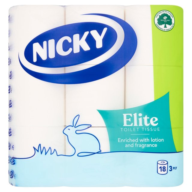 Nicky Elite 3 Ply Quilted Toilet Tissue   18 per pack