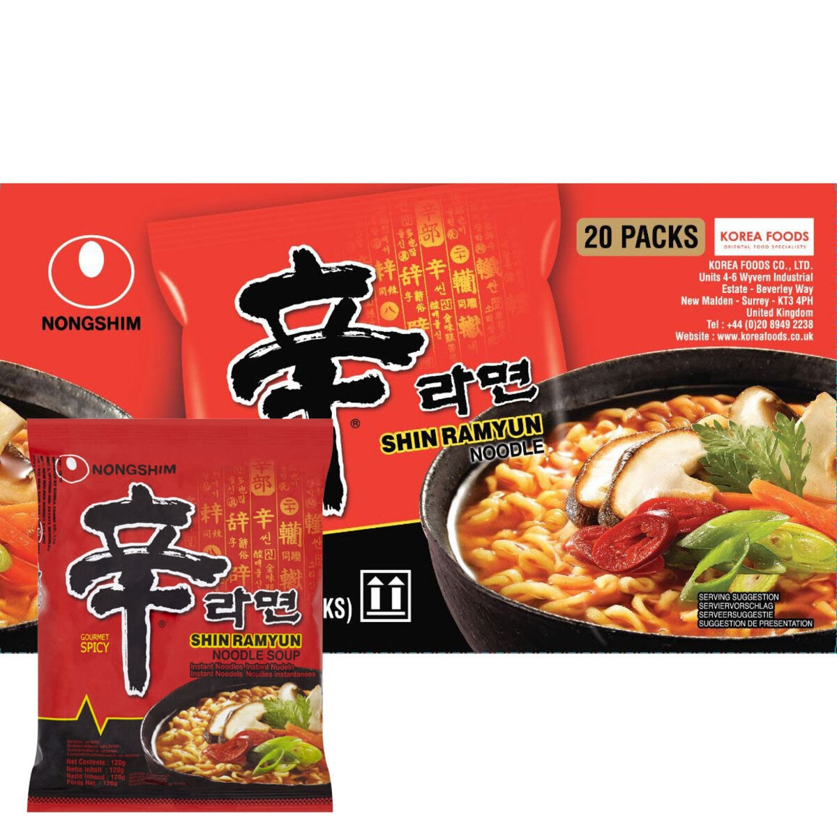 Nongshim Spicy Shin Ramyun Noodles, 20 x 120g GOODS Costco UK