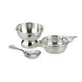 Fortnum & Mason silver-plated tea strainer and caddy spoon set (British brand)
