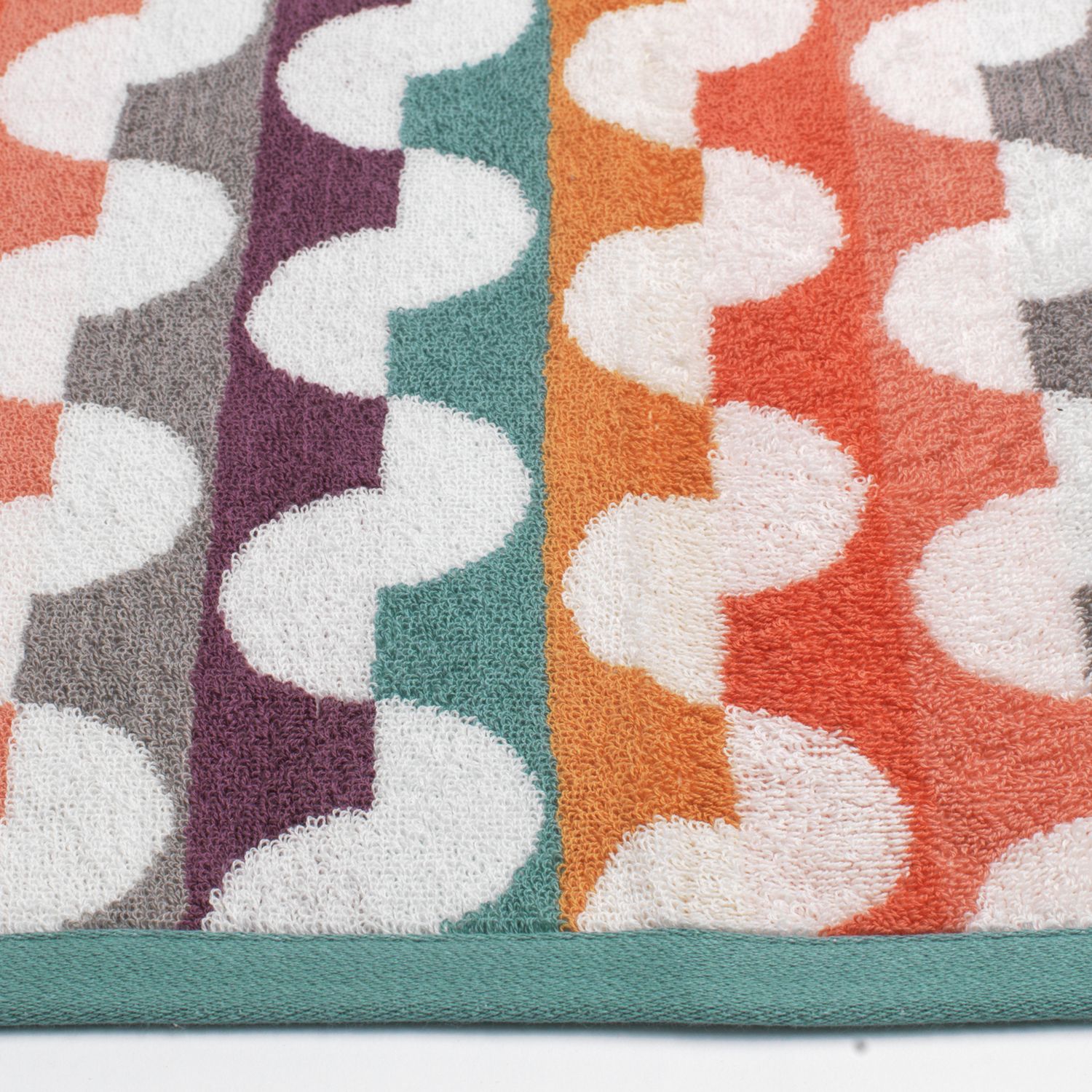 Habitat Brights Geo Tufted hand towel in multicolour, 2 pack, UK version