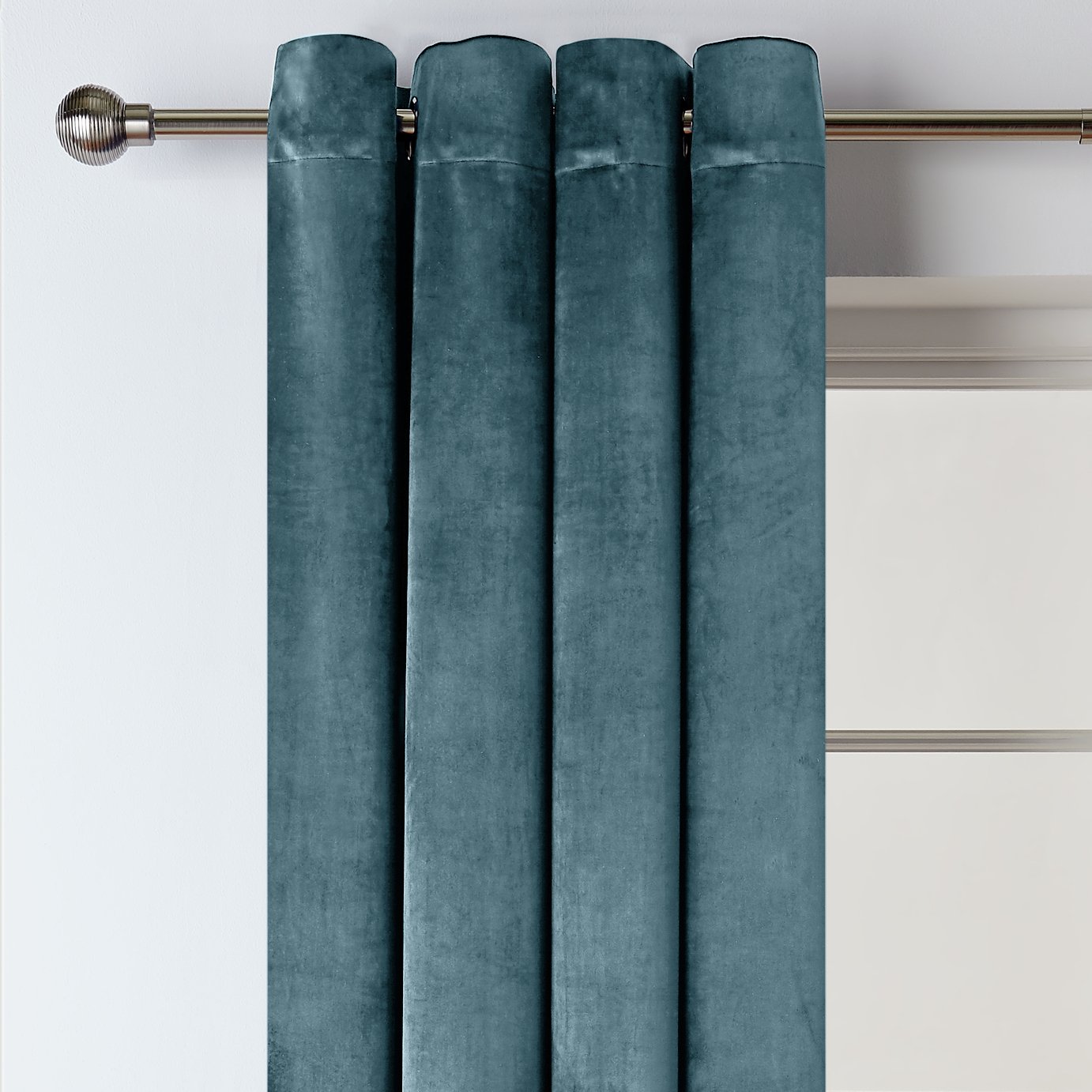 Habitat Ink Velvet Eyelet Curtains 229x229cm, UK version