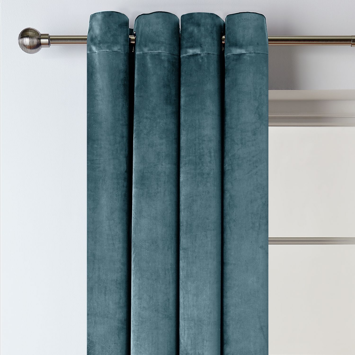 Habitat Ink Velvet Eyelet Curtains 229x229cm, UK version