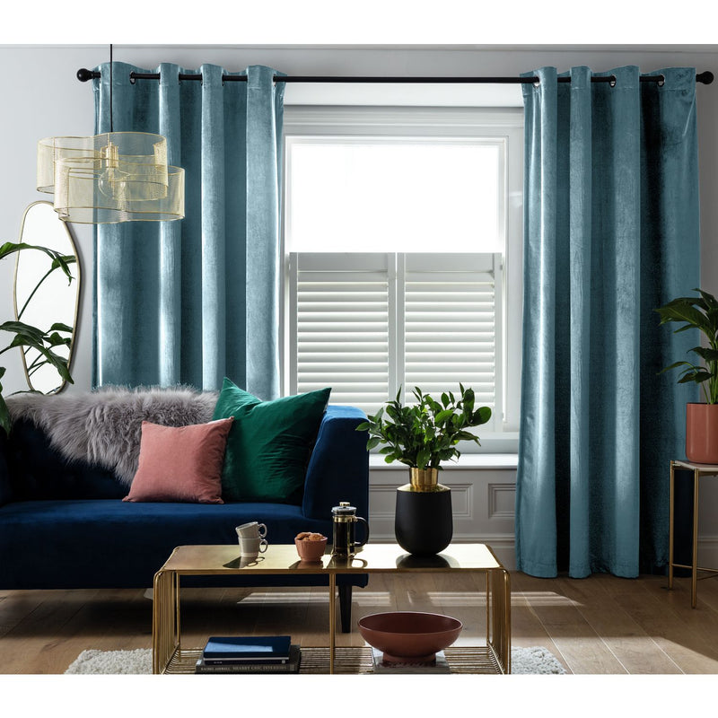 Habitat Ink Velvet Eyelet Curtains 229x229cm, UK version