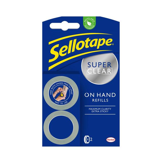 Sellotape On Hand Refills Twin Pack   15m