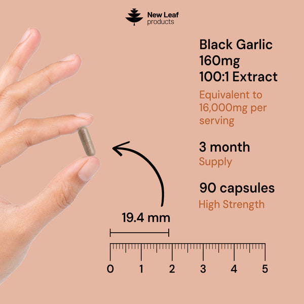 New Leaf black garlic extract 180 capsules - British product