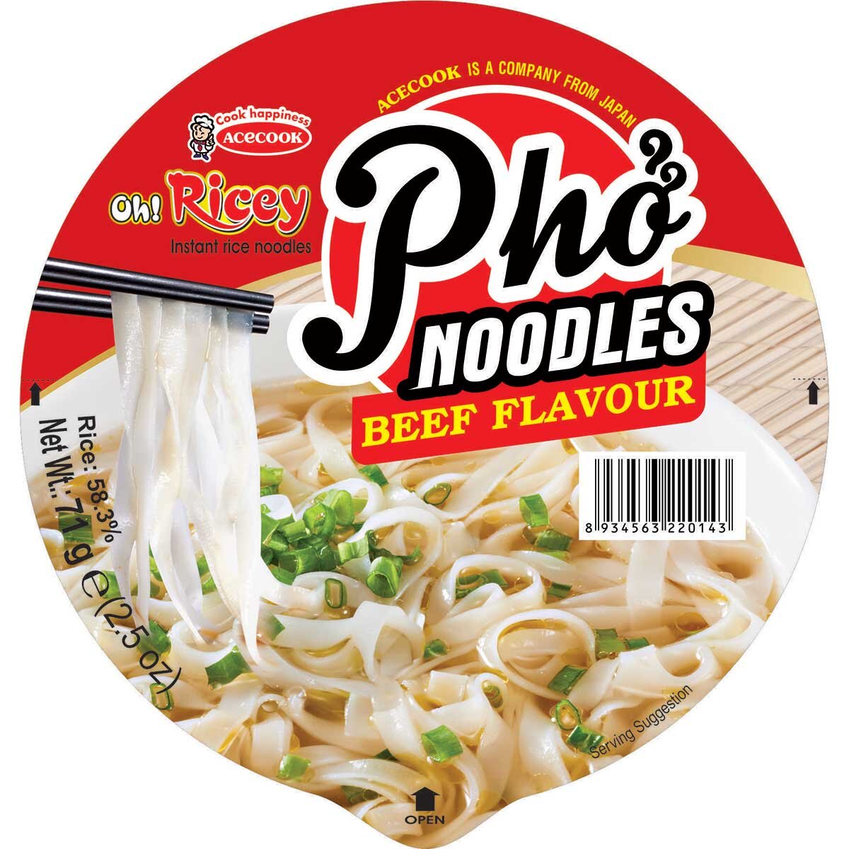 Oh! Ricey Pho Noodles Beef Flavour, 6 x 71g GOODS Costco UK