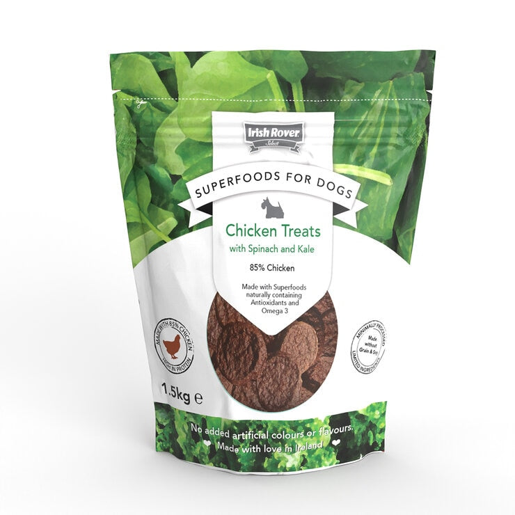 Irish Rover dog treats superfoods 3 flavours 1.5kg, imported from the UK